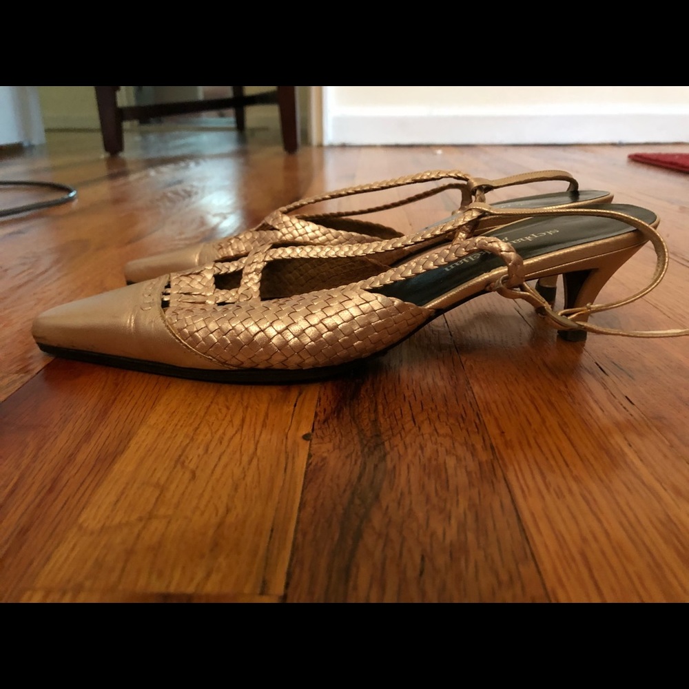 Stephane Kelian metallic kitten heels